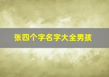 张四个字名字大全男孩