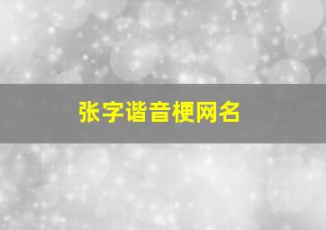 张字谐音梗网名