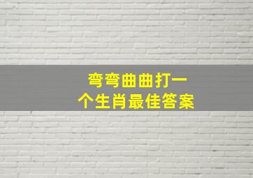 弯弯曲曲打一个生肖最佳答案