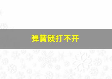 弹簧锁打不开