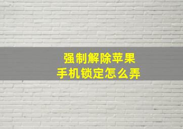 强制解除苹果手机锁定怎么弄