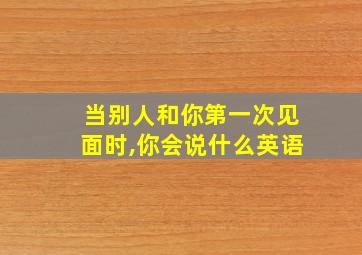 当别人和你第一次见面时,你会说什么英语