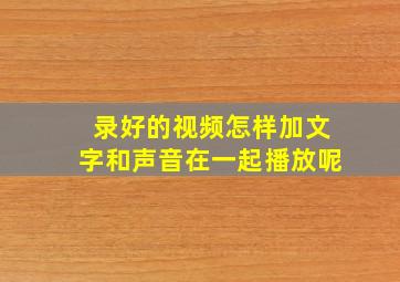 录好的视频怎样加文字和声音在一起播放呢