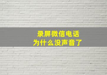 录屏微信电话为什么没声音了