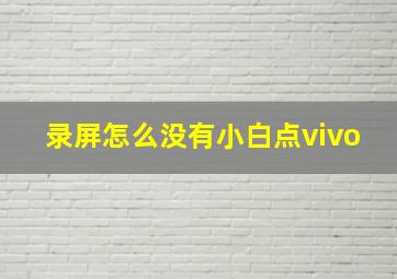 录屏怎么没有小白点vivo