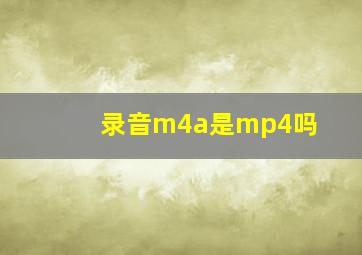 录音m4a是mp4吗