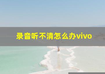 录音听不清怎么办vivo