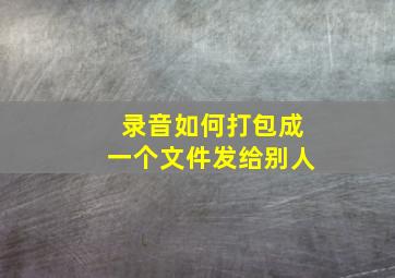 录音如何打包成一个文件发给别人