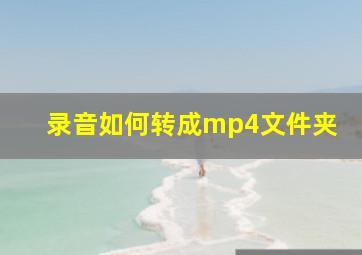 录音如何转成mp4文件夹