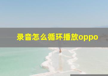 录音怎么循环播放oppo