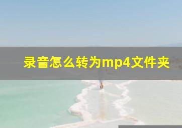 录音怎么转为mp4文件夹