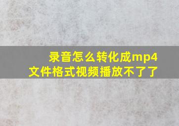 录音怎么转化成mp4文件格式视频播放不了了