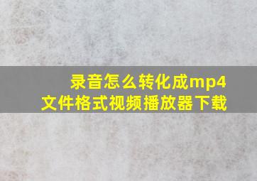 录音怎么转化成mp4文件格式视频播放器下载