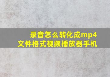 录音怎么转化成mp4文件格式视频播放器手机