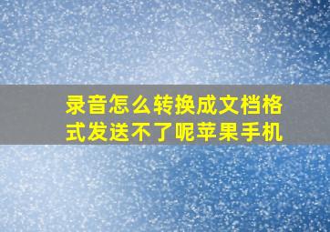 录音怎么转换成文档格式发送不了呢苹果手机