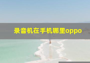 录音机在手机哪里oppo