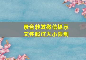 录音转发微信提示文件超过大小限制