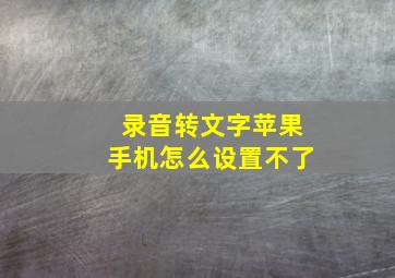 录音转文字苹果手机怎么设置不了