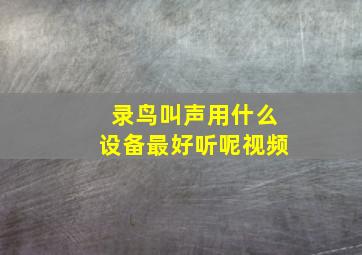 录鸟叫声用什么设备最好听呢视频