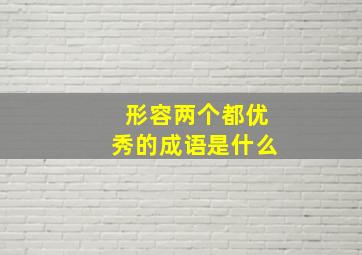 形容两个都优秀的成语是什么