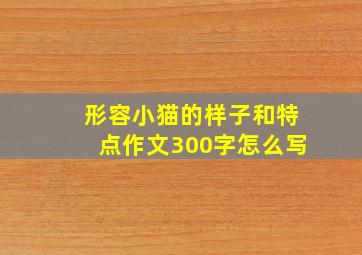 形容小猫的样子和特点作文300字怎么写