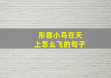 形容小鸟在天上怎么飞的句子