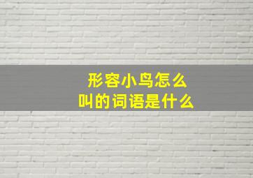 形容小鸟怎么叫的词语是什么