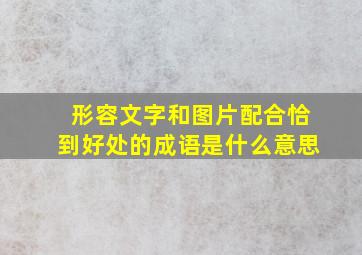 形容文字和图片配合恰到好处的成语是什么意思