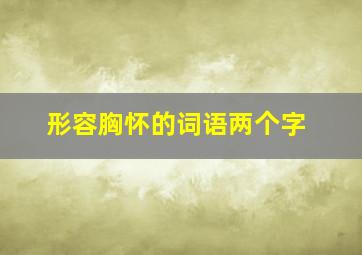 形容胸怀的词语两个字