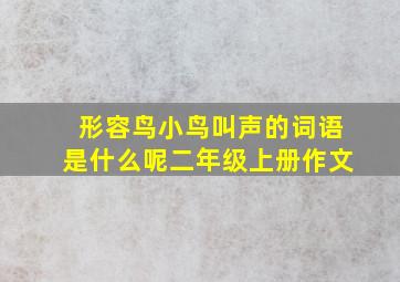 形容鸟小鸟叫声的词语是什么呢二年级上册作文