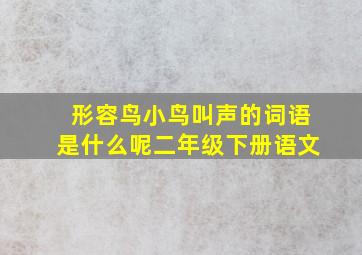 形容鸟小鸟叫声的词语是什么呢二年级下册语文