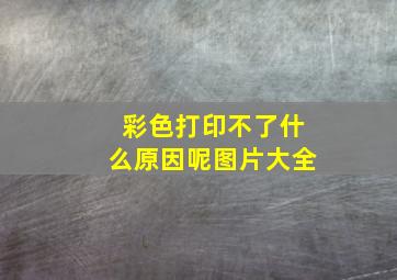 彩色打印不了什么原因呢图片大全