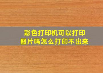 彩色打印机可以打印图片吗怎么打印不出来