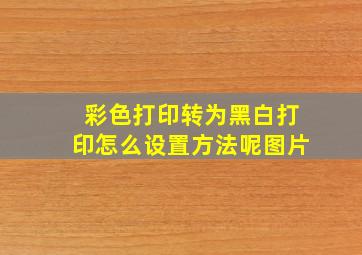 彩色打印转为黑白打印怎么设置方法呢图片