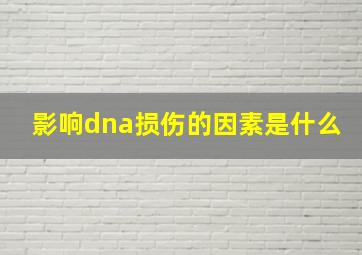 影响dna损伤的因素是什么