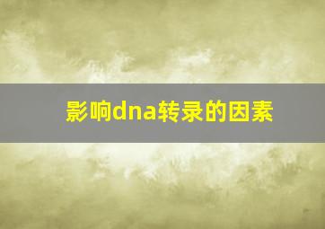 影响dna转录的因素