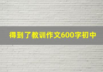 得到了教训作文600字初中