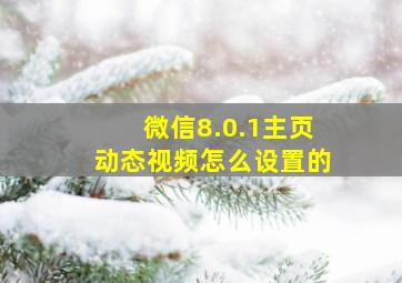 微信8.0.1主页动态视频怎么设置的