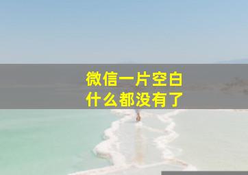 微信一片空白什么都没有了