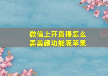 微信上开直播怎么弄美颜功能呢苹果