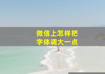 微信上怎样把字体调大一点