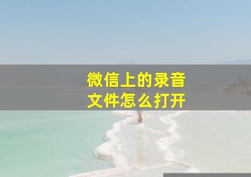 微信上的录音文件怎么打开