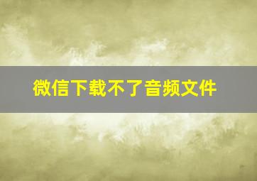 微信下载不了音频文件