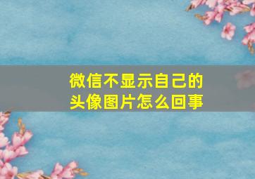 微信不显示自己的头像图片怎么回事