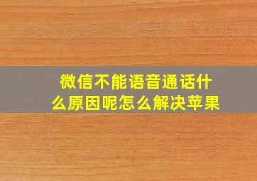 微信不能语音通话什么原因呢怎么解决苹果