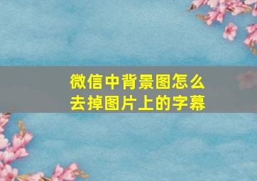 微信中背景图怎么去掉图片上的字幕