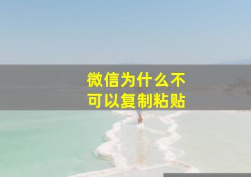 微信为什么不可以复制粘贴