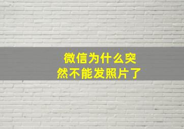 微信为什么突然不能发照片了