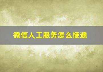 微信人工服务怎么接通