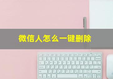 微信人怎么一键删除